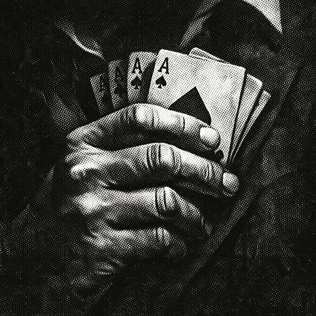 Hand holding playing cards